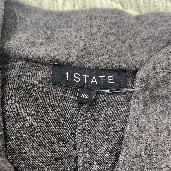 1.STATE 
Embellished Cross Front Top - Medium Heather Grey size XS - Picture 4 of 6